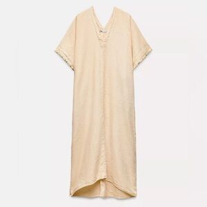 Zara LINEN BLEND TUNIC DRESS ZW COLLECTION